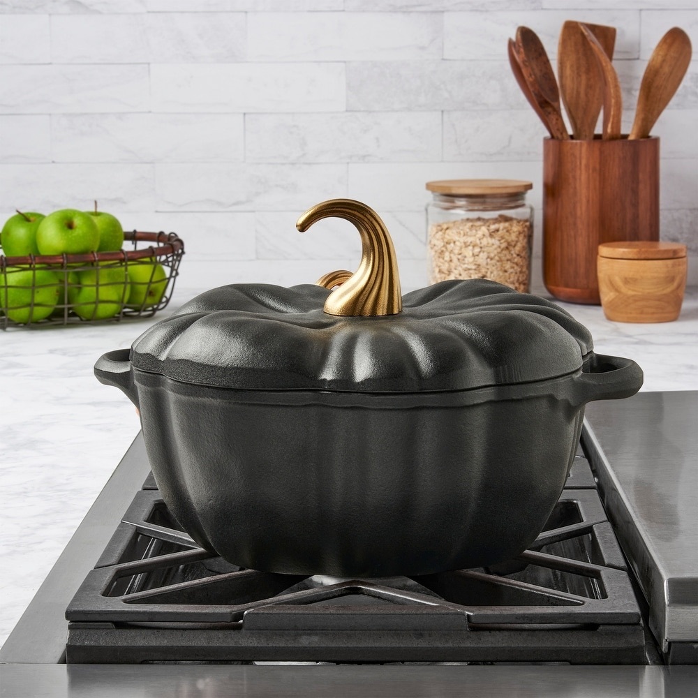 Smith & Clark pumpkin 4qt Dutch oven enameled cast iron similar Staub